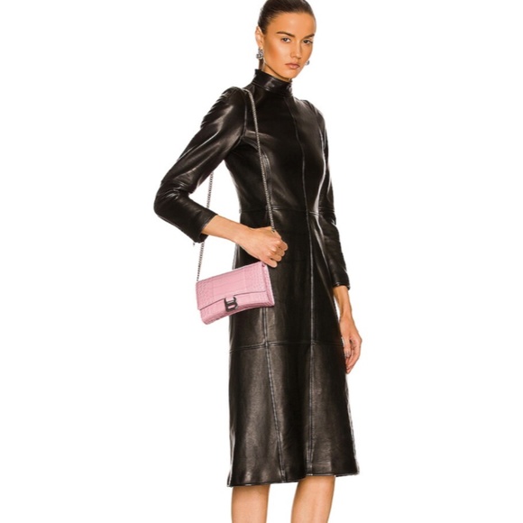 Balenciaga Hourglass Chain Wallet Candy Pink with Tag Leather Cross Body Bag - Picture 7 of 12